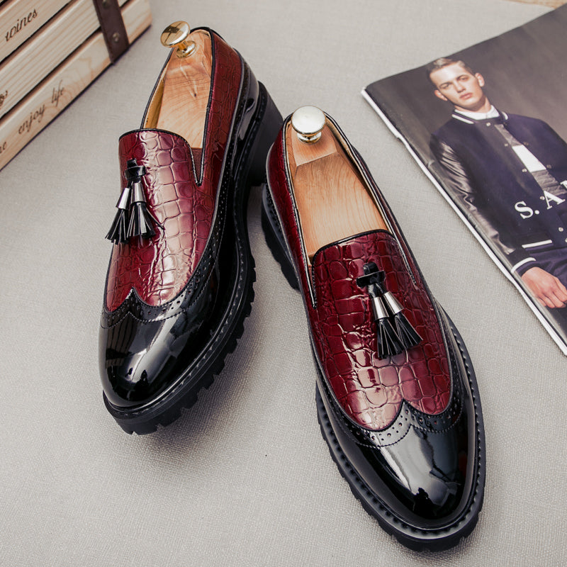 Crocodile Embossed Slip-On Loafers