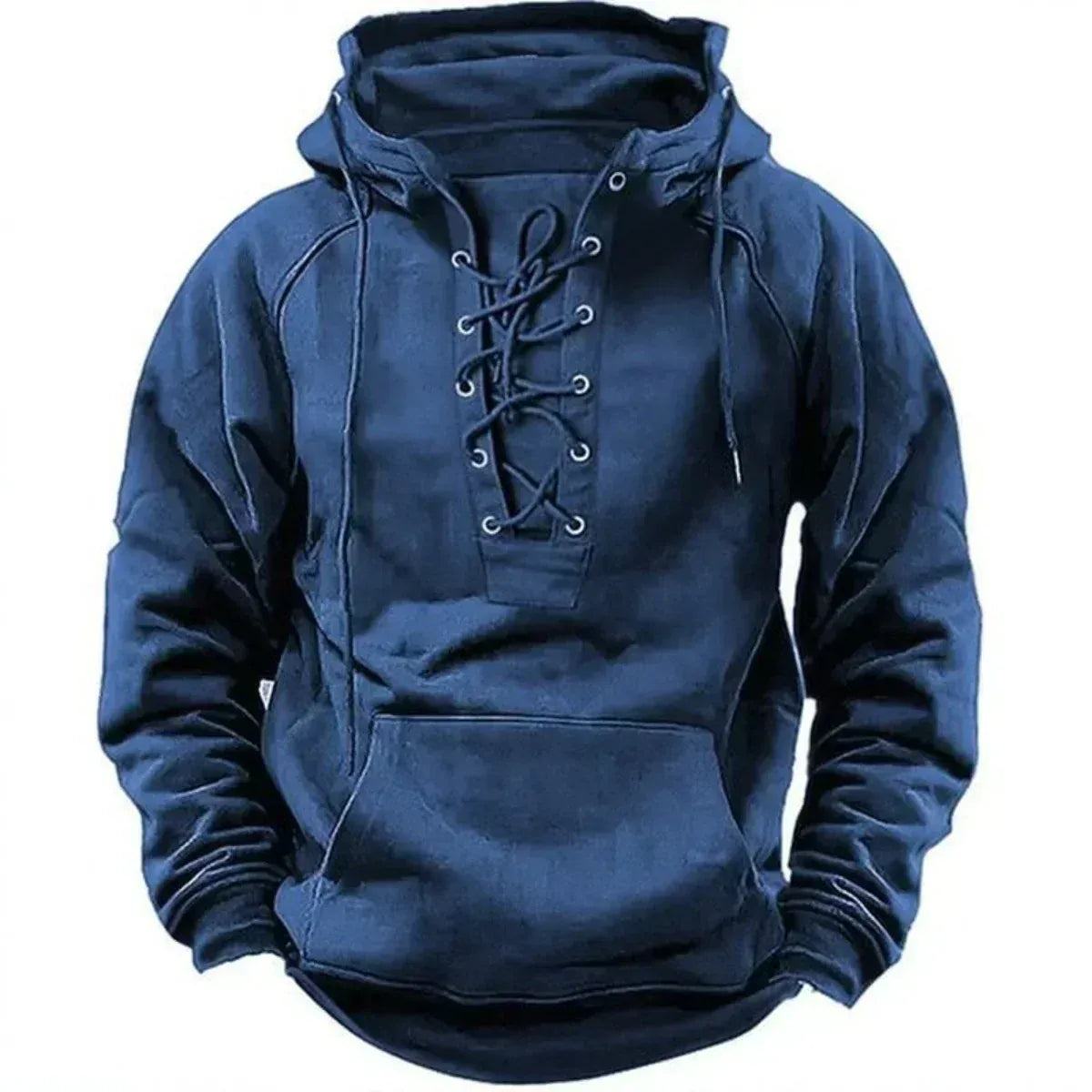 Lace-Up Hooded Sweatshirt