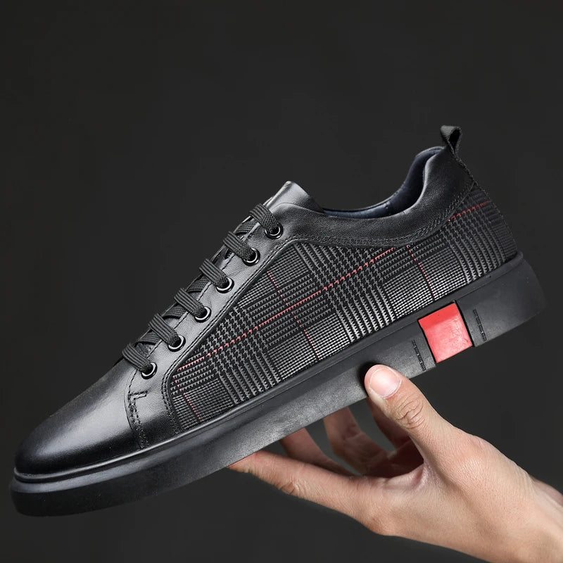 Plaid Panel Casual Sneakers