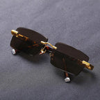 Retro Rimless Mirror Sunglasses