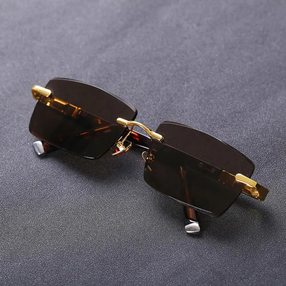Retro Rimless Mirror Sunglasses