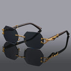 Vintage Rimless Polygon Sunglasses