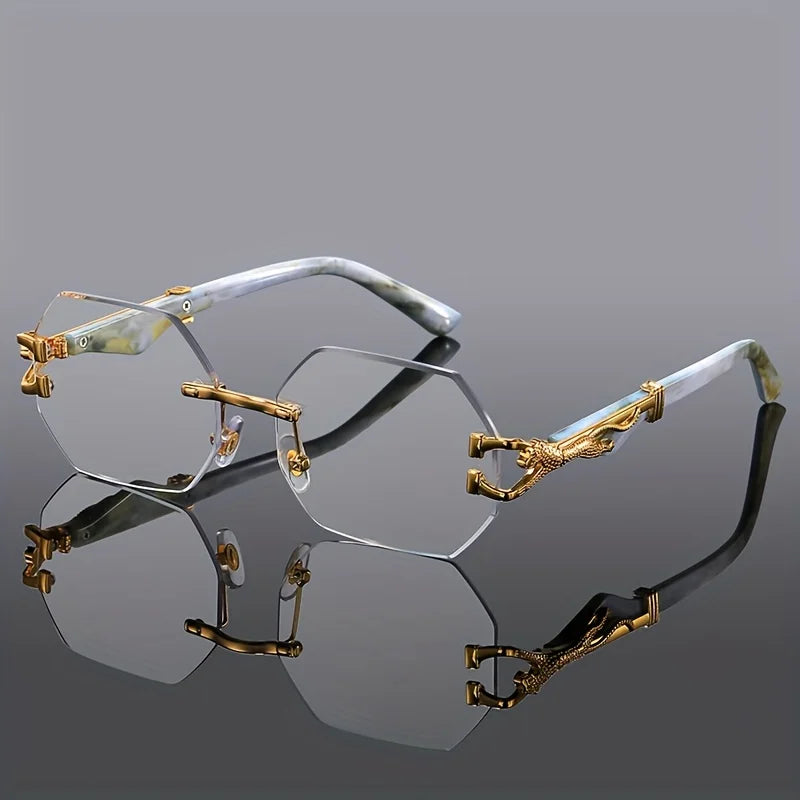Vintage Rimless Polygon Sunglasses