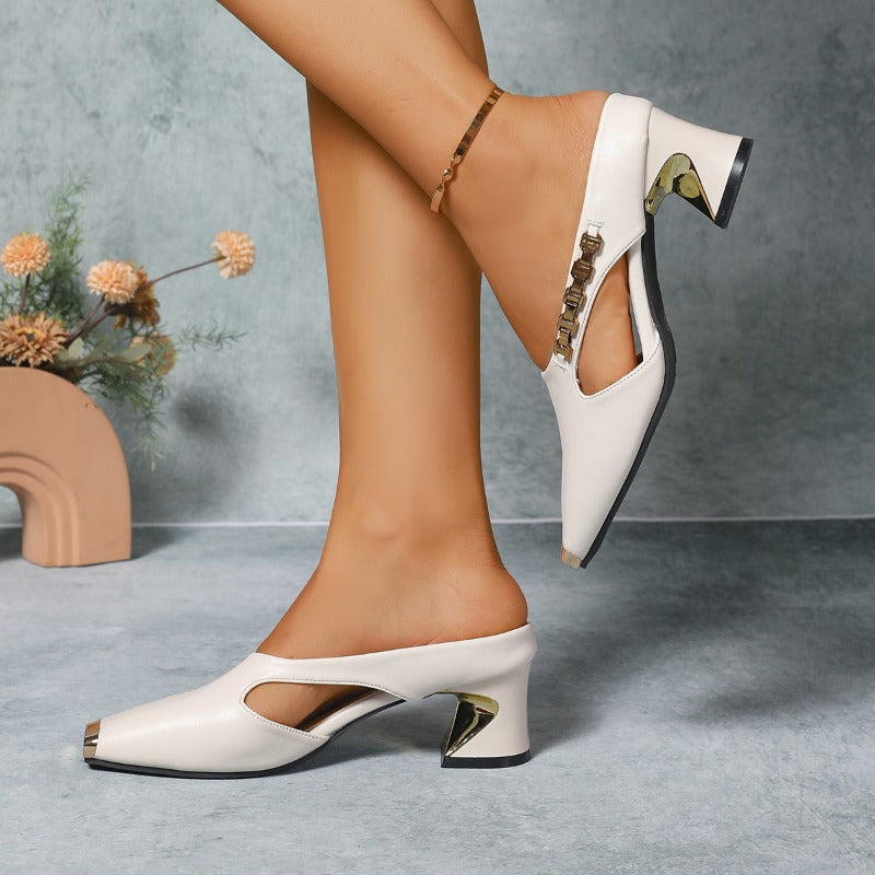 Aurea Gilded Block Heels