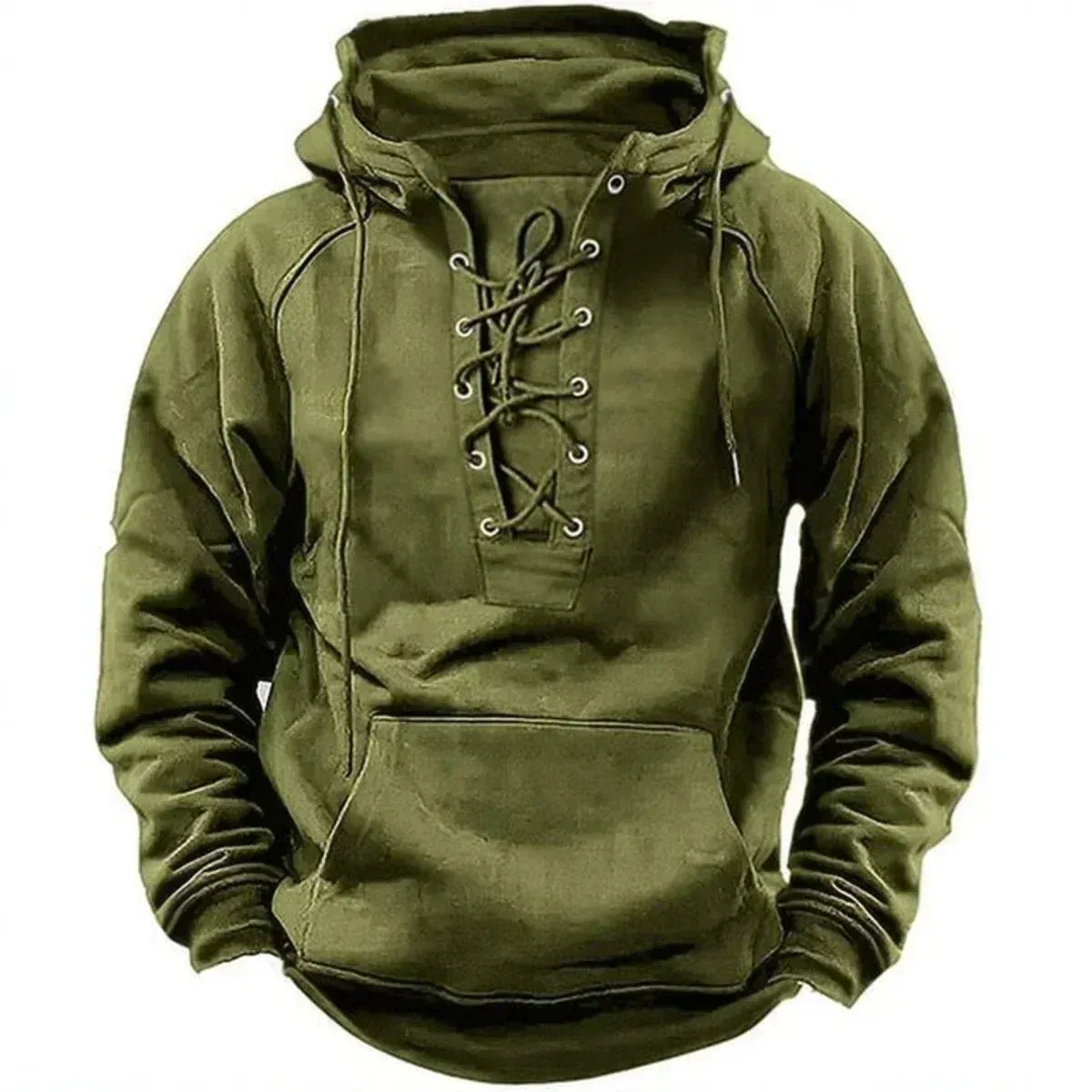 Lace-Up Hooded Sweatshirt