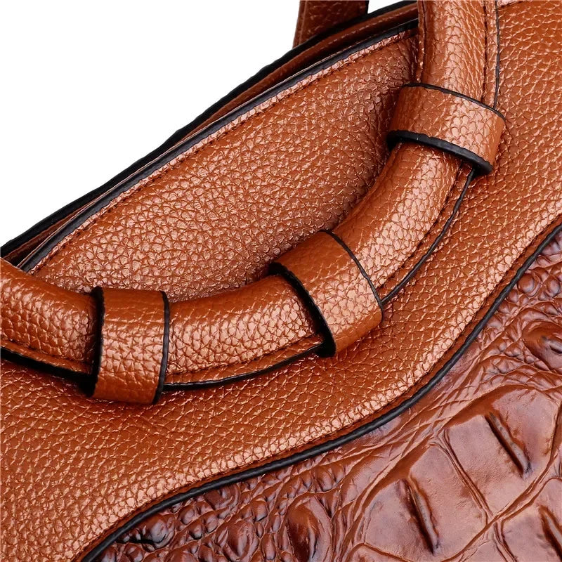 Luxury Croc-Embossed Leather Bag