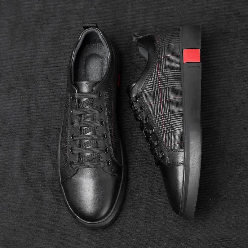 Plaid Panel Casual Sneakers