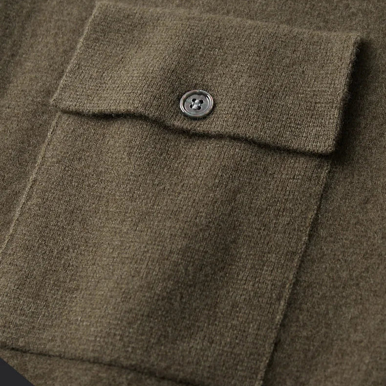 Thick Knitted Button-Up Sweater