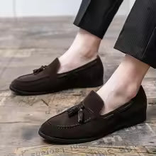 Suede Tassel Driving Loafers