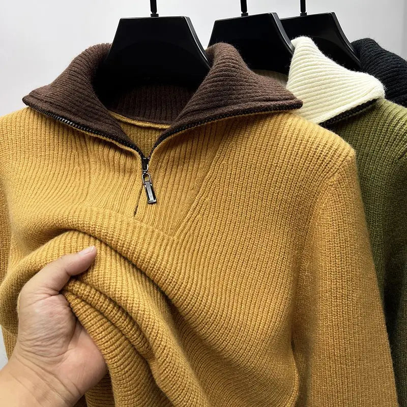 Half-Zip Knit Pullover Sweater