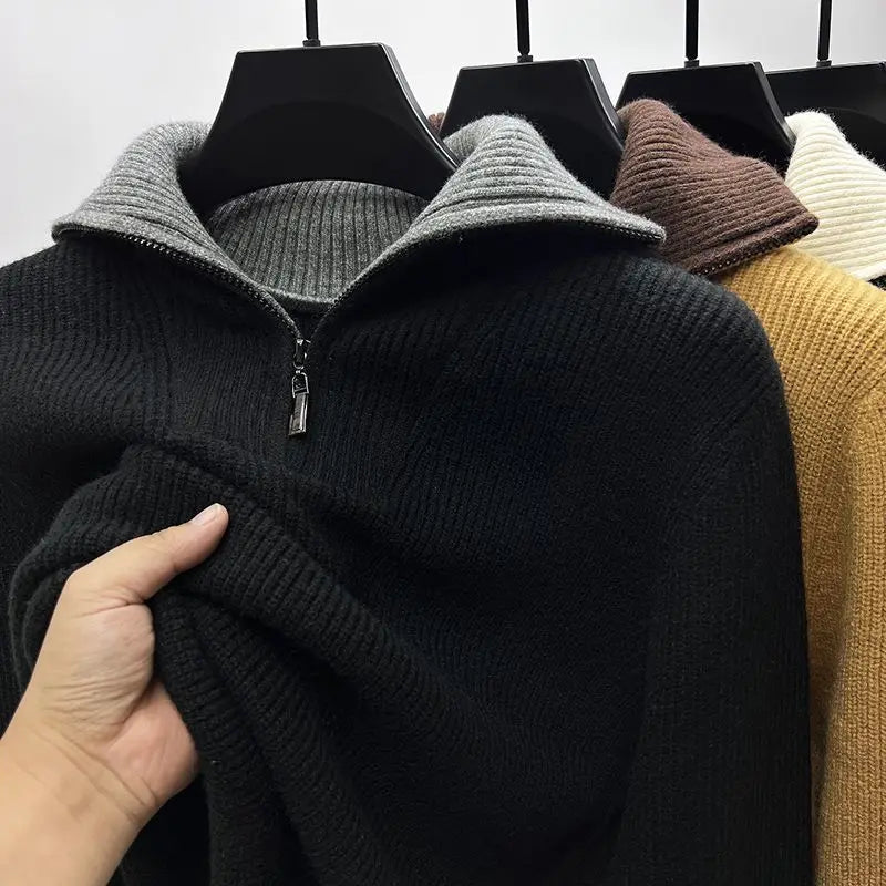 Half-Zip Knit Pullover Sweater