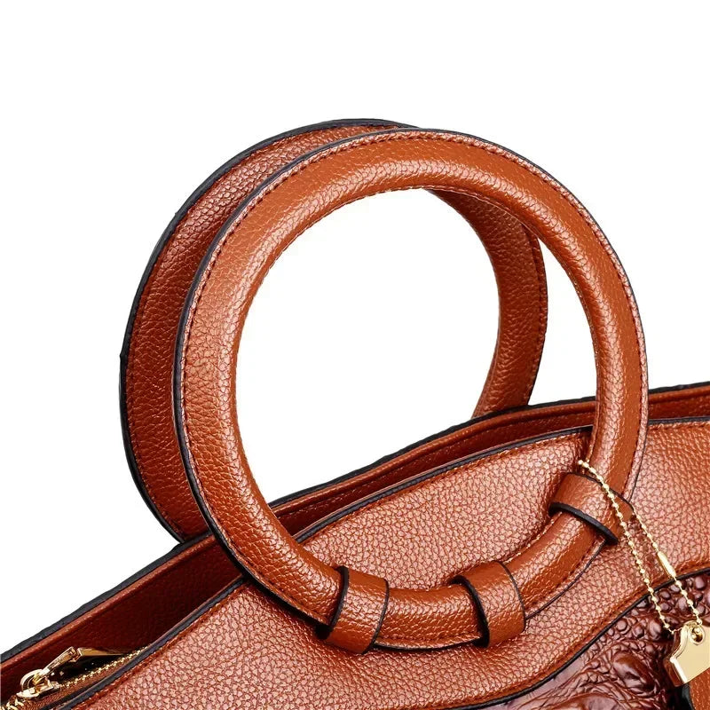 Luxury Croc-Embossed Leather Bag