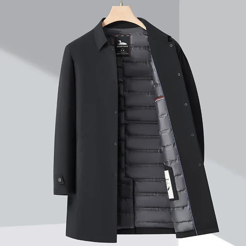Luxury Hooded Down Parka Coat