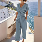 Women’s  V-Neck Casual Summer Set