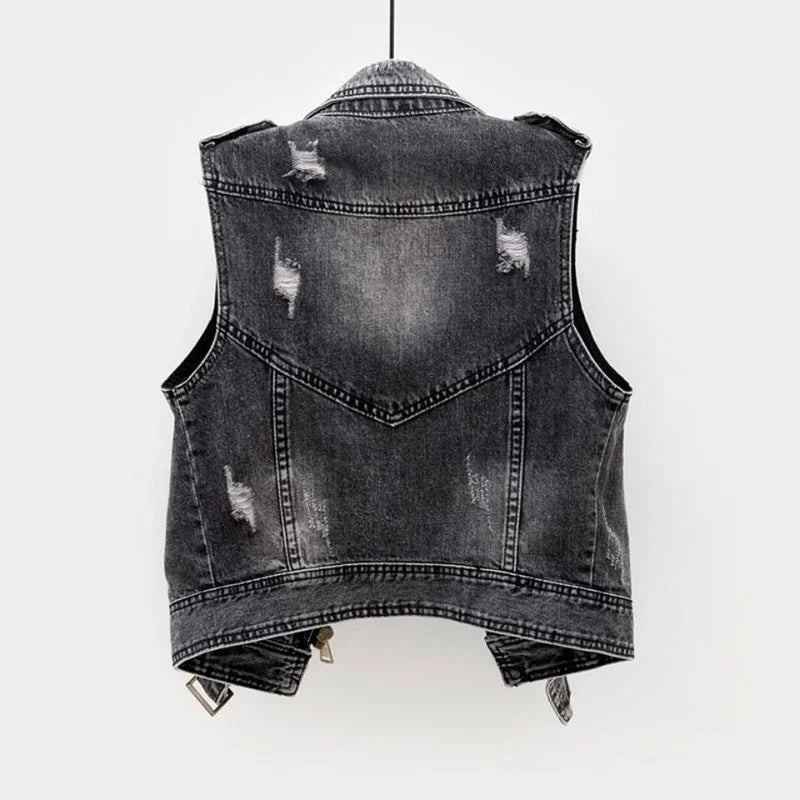 Classic Denim Sleeveless Jacket
