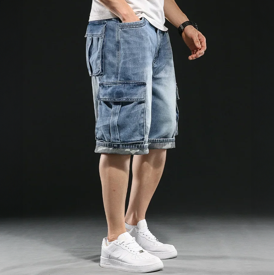 Vintage Cargo Denim Shorts