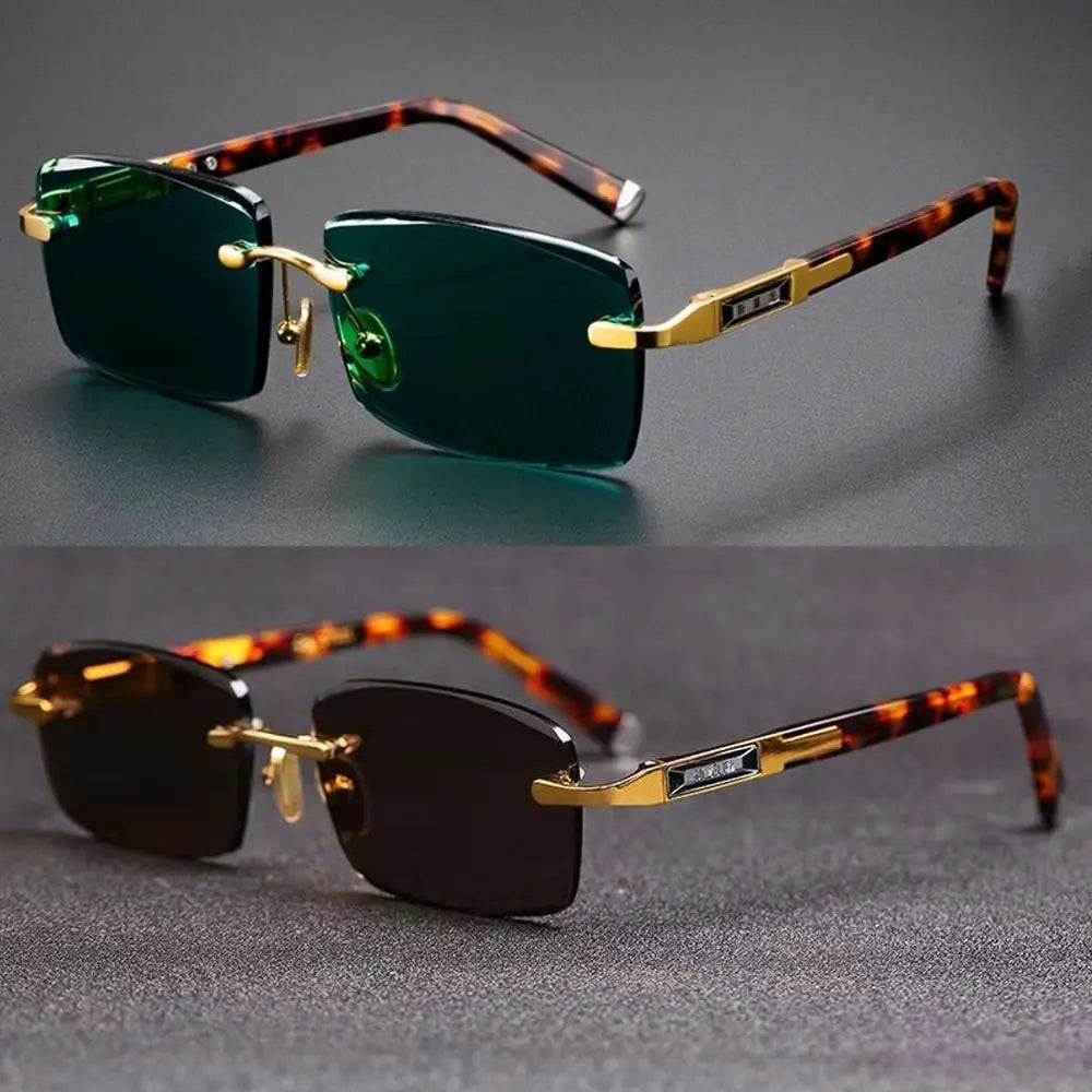 Retro Rimless Mirror Sunglasses