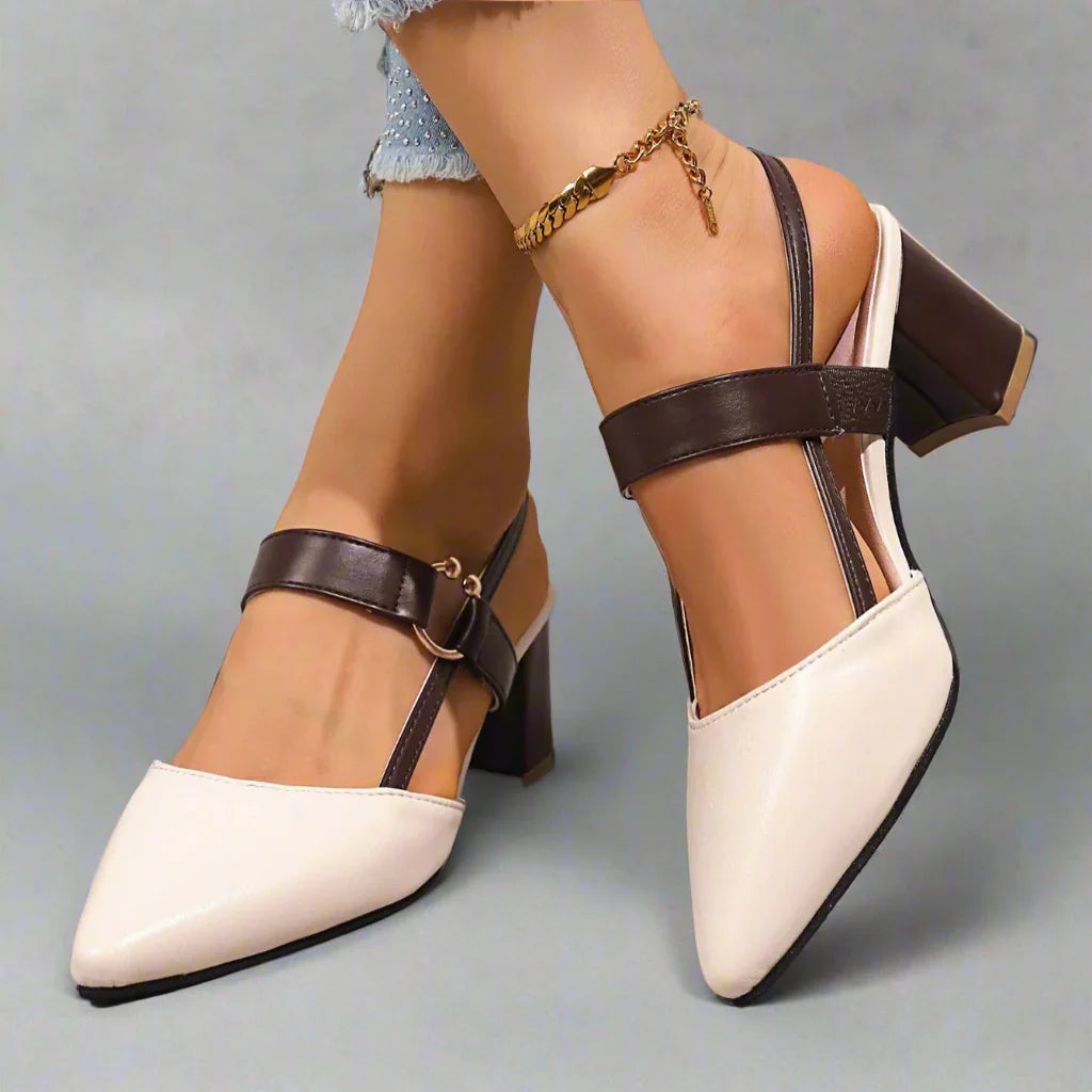 Chunky Heel Slingback Sandals