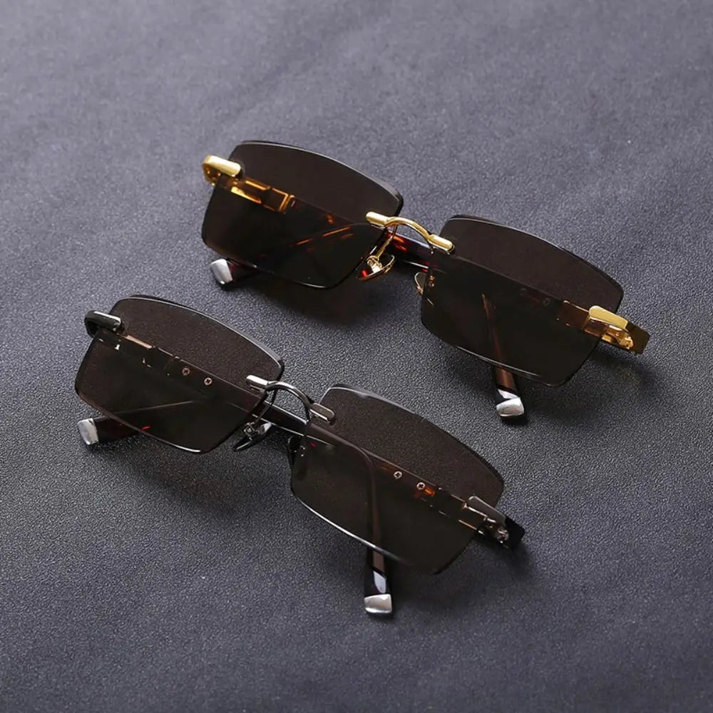 Retro Rimless Mirror Sunglasses