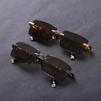 Retro Rimless Mirror Sunglasses