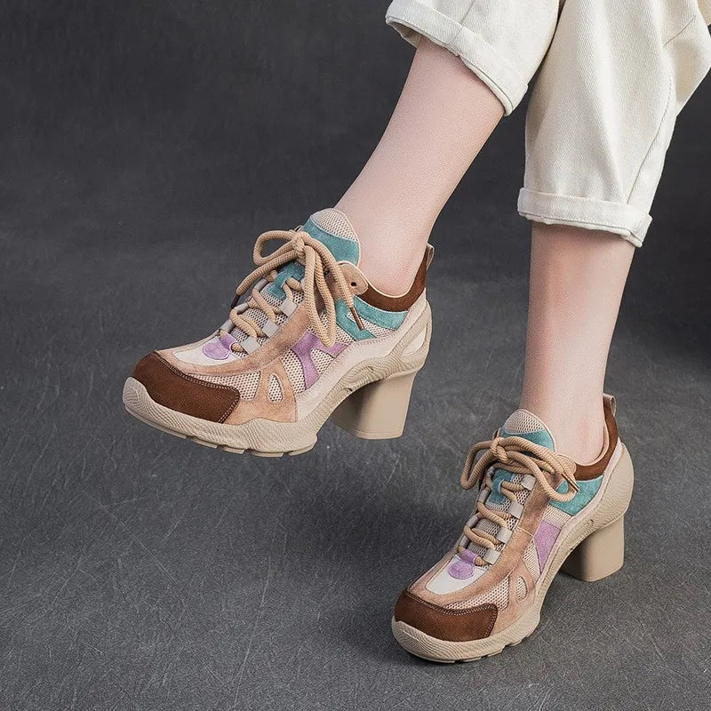Women's Retro Lace-Up Pumps