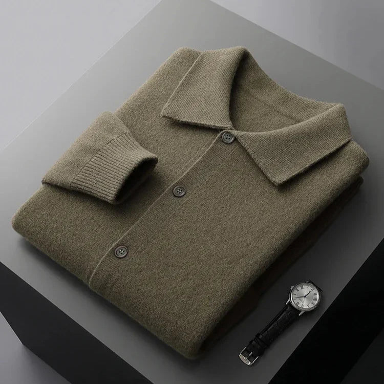 Thick Knitted Button-Up Sweater