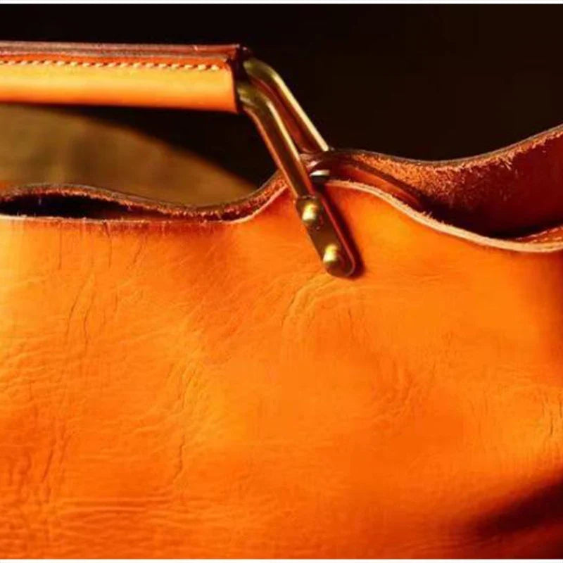 Leather Retro Bucket Bag