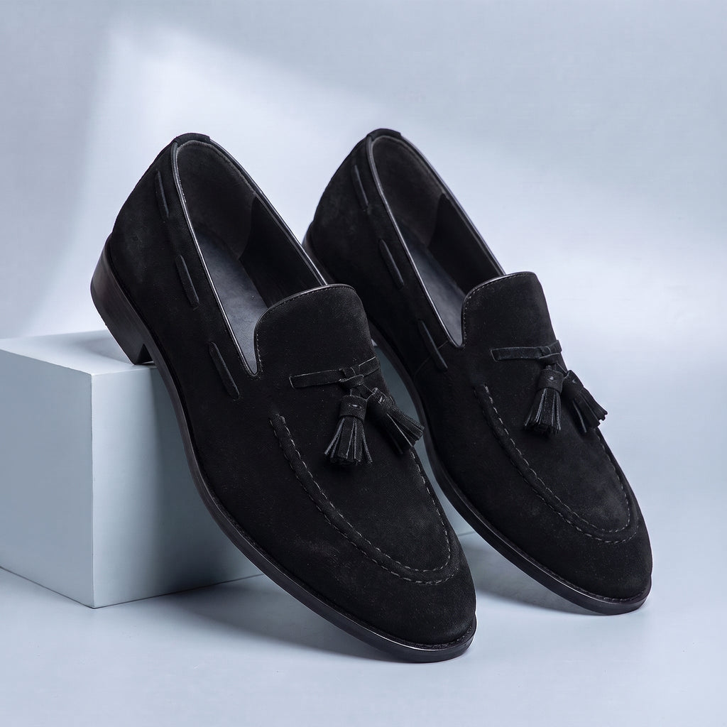 Suede Tassel Driving Loafers