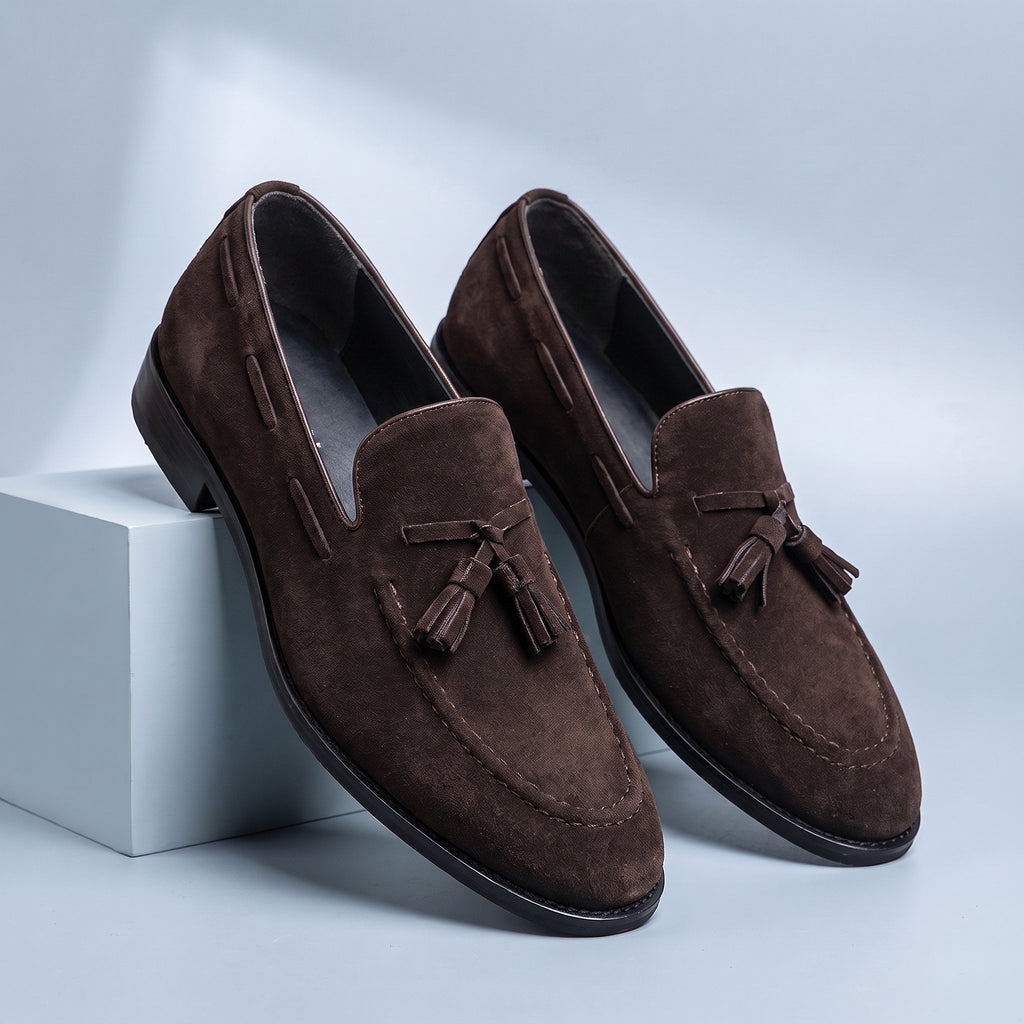Suede Tassel Driving Loafers