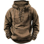 Lace-Up Hooded Sweatshirt