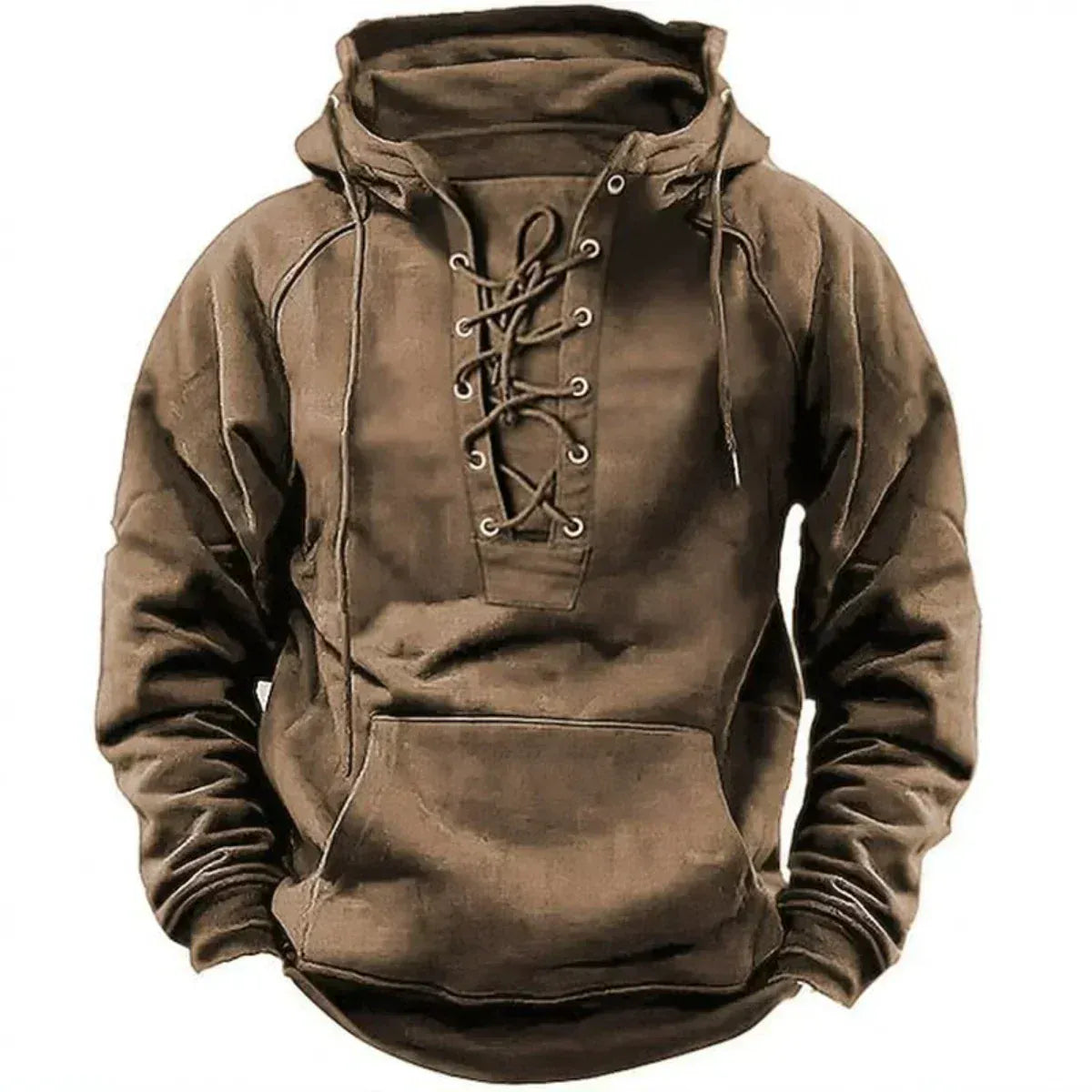 Lace-Up Hooded Sweatshirt
