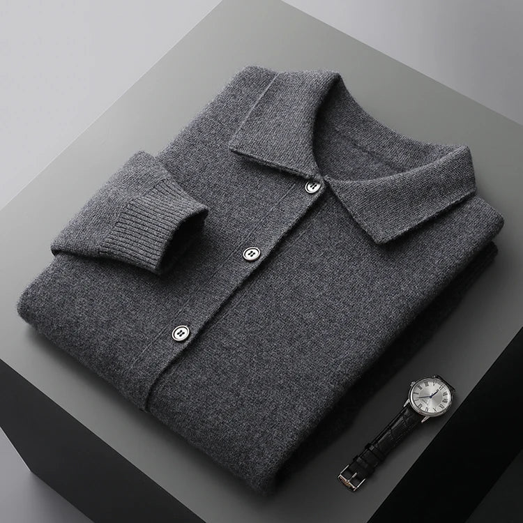 Thick Knitted Button-Up Sweater