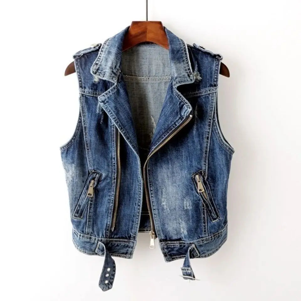 Classic Denim Sleeveless Jacket