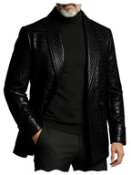 Luxury Crocodile Embossed Leather