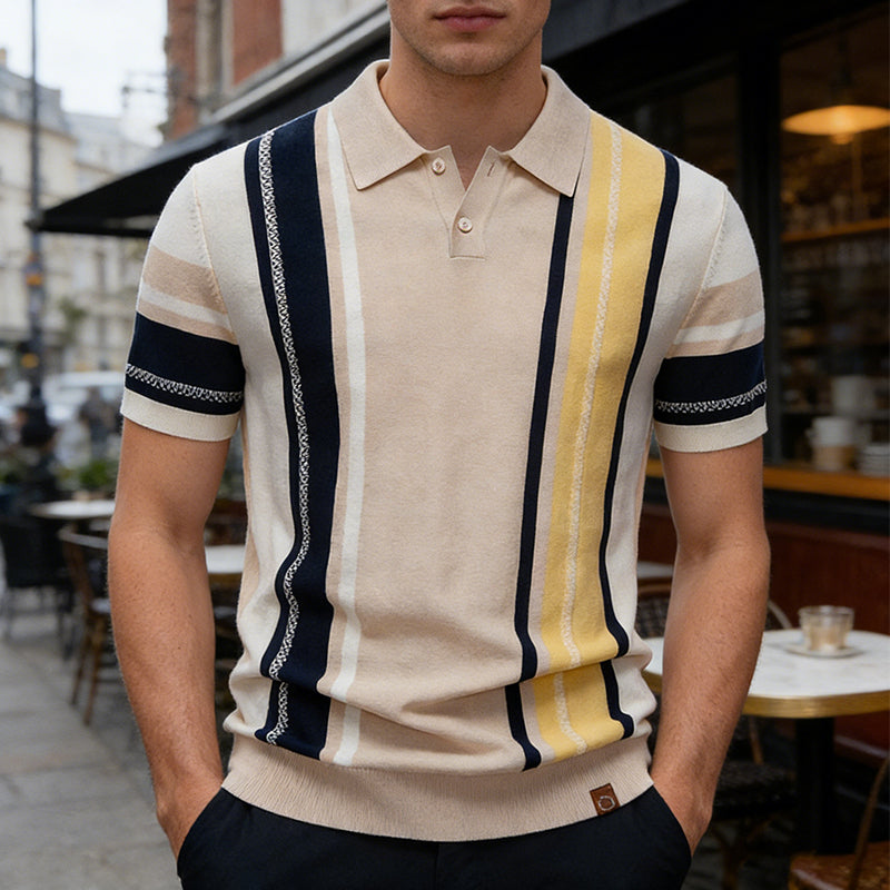 Marzio Contrast Knit Polo