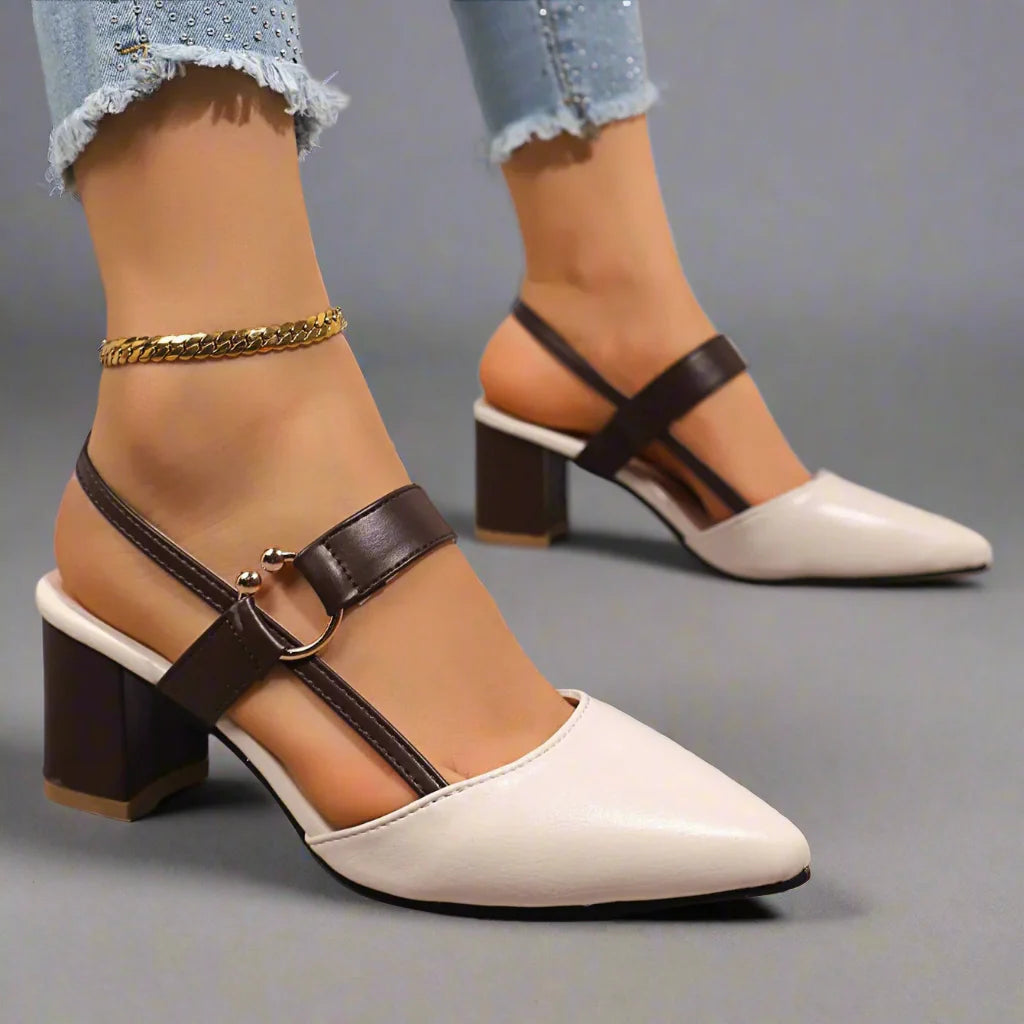 Chunky Heel Slingback Sandals