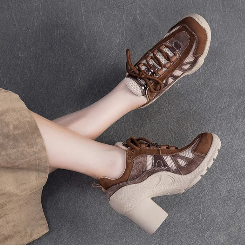 Women's Retro Lace-Up Pumps