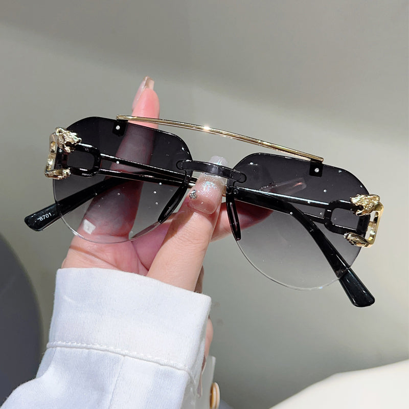 LuxePilot Rimless Pilot Sunglasses