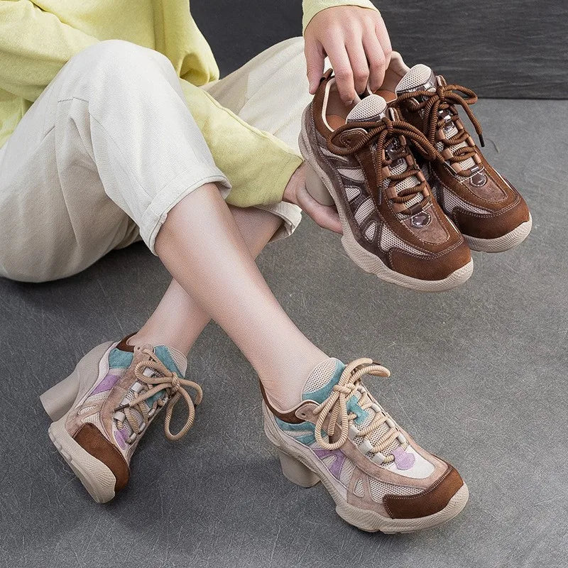 Women's Retro Lace-Up Pumps