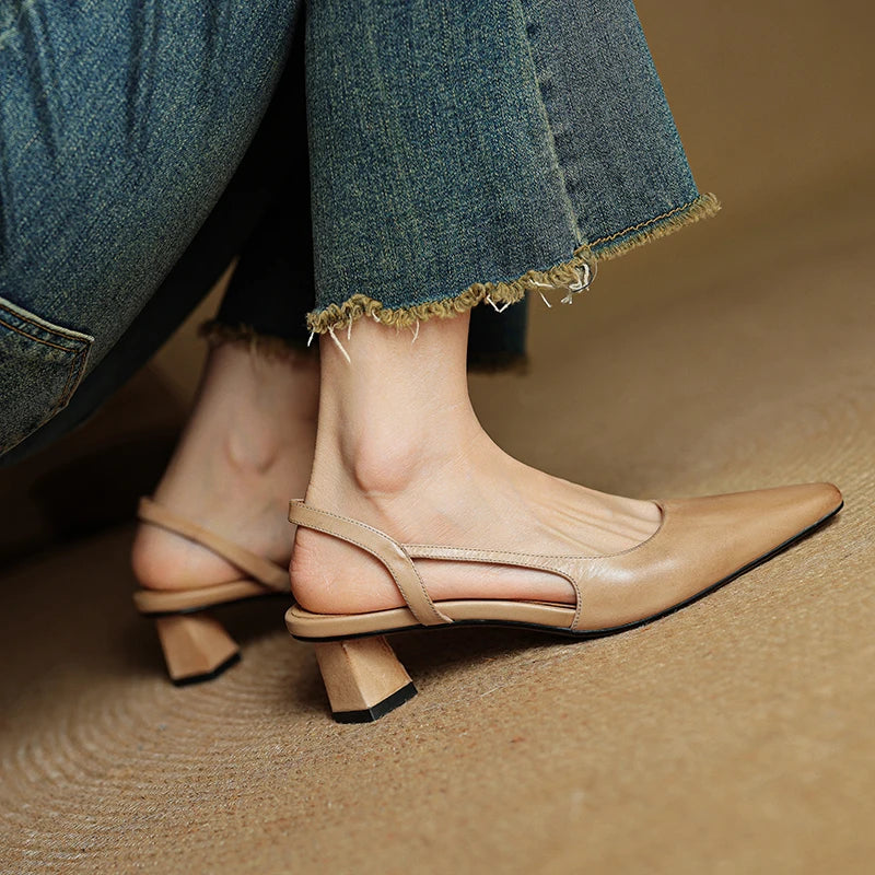 Elegant Pointed Toe Mid Heel