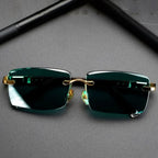 Retro Rimless Mirror Sunglasses