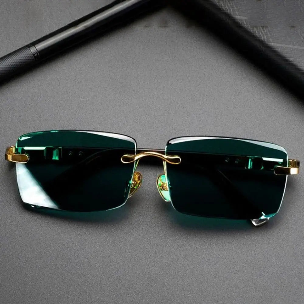 Retro Rimless Mirror Sunglasses
