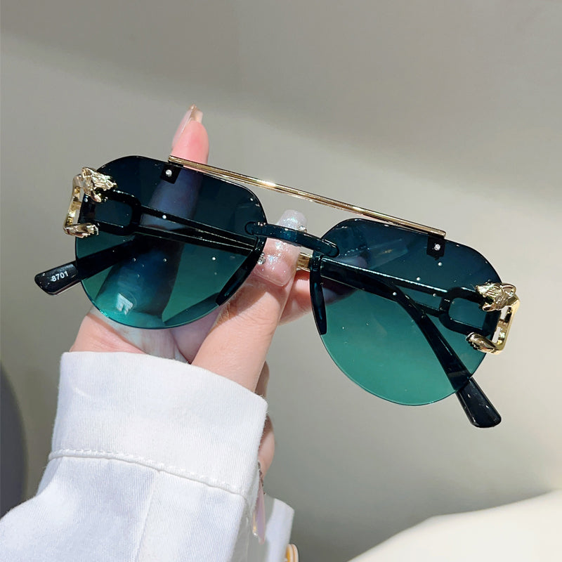 LuxePilot Rimless Pilot Sunglasses