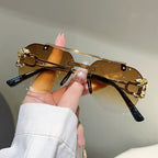 LuxePilot Rimless Pilot Sunglasses