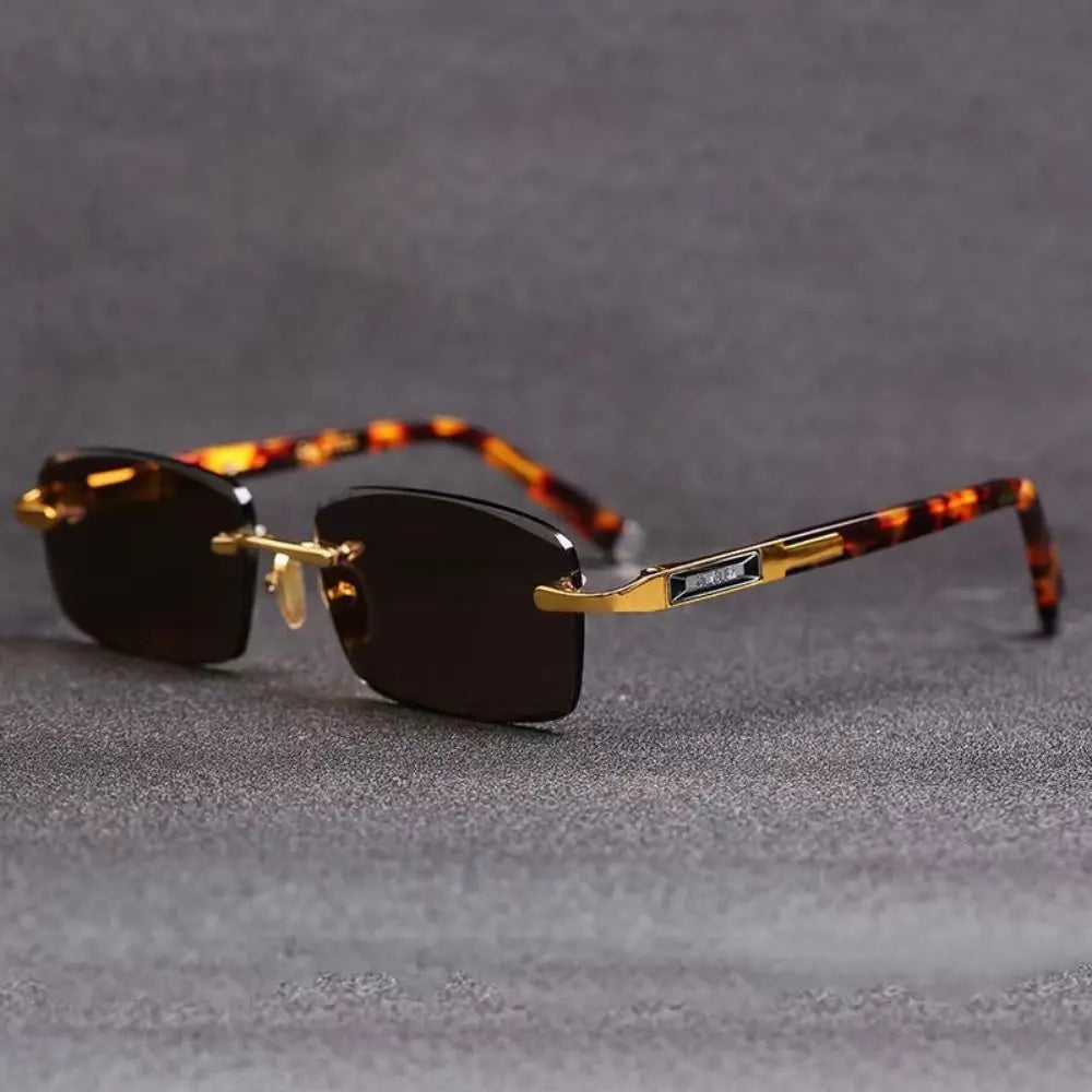 Retro Rimless Mirror Sunglasses