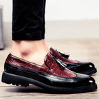 Crocodile Embossed Slip-On Loafers