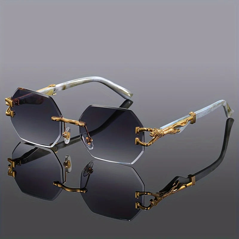 Vintage Rimless Polygon Sunglasses