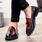 Crocodile Embossed Slip-On Loafers