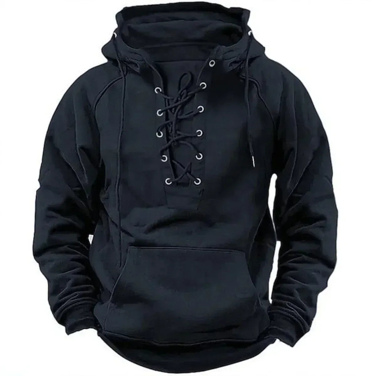 Lace-Up Hooded Sweatshirt