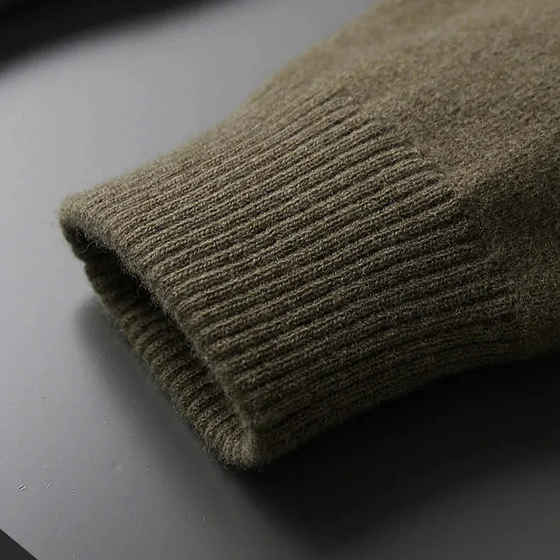 Thick Knitted Button-Up Sweater